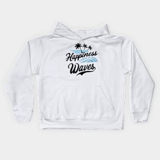 Happiness Comes In Waves, Vintage Surfer LIfe Kids Hoodie